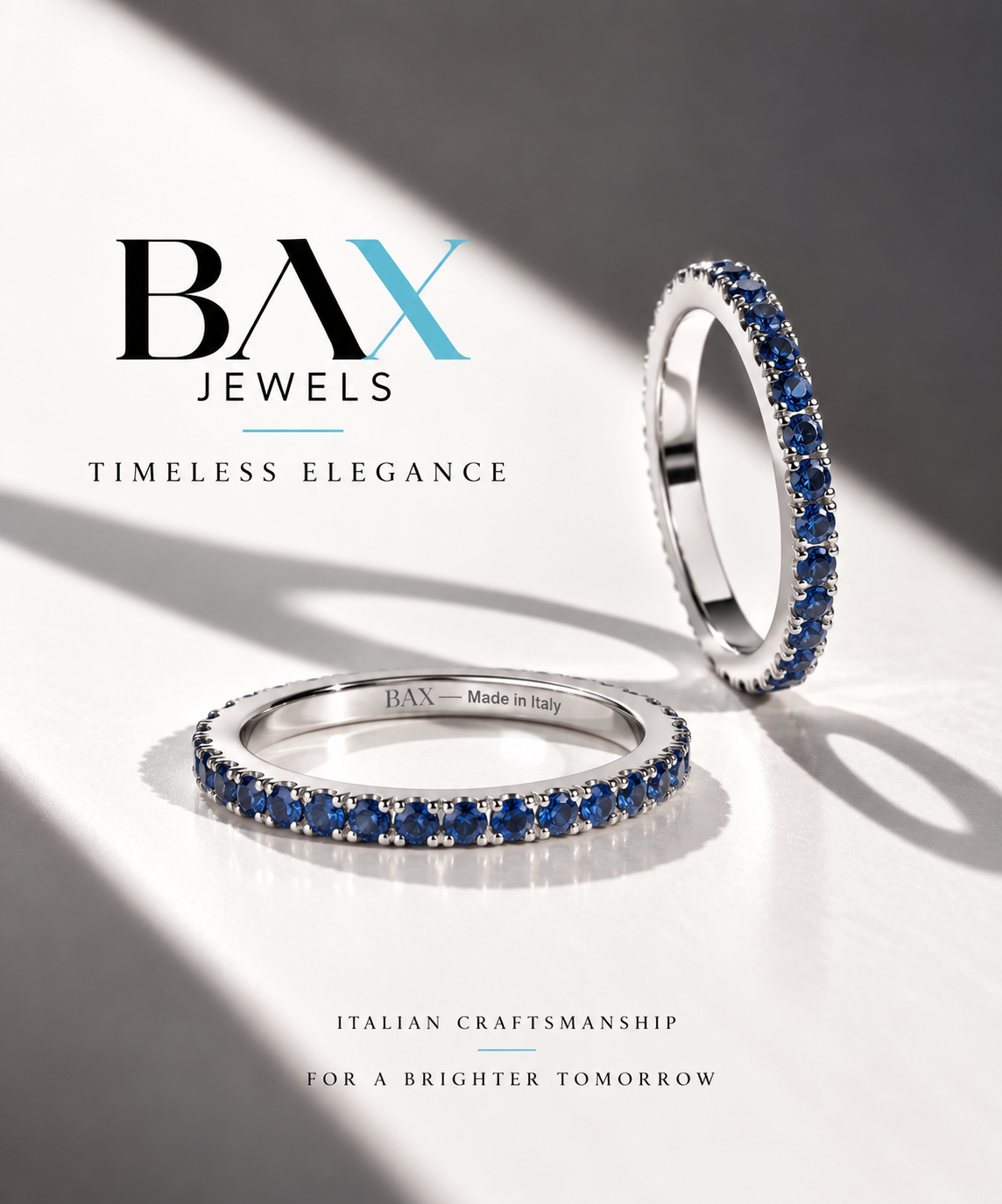 Eternity in oro bianco  18kt e zaffiri