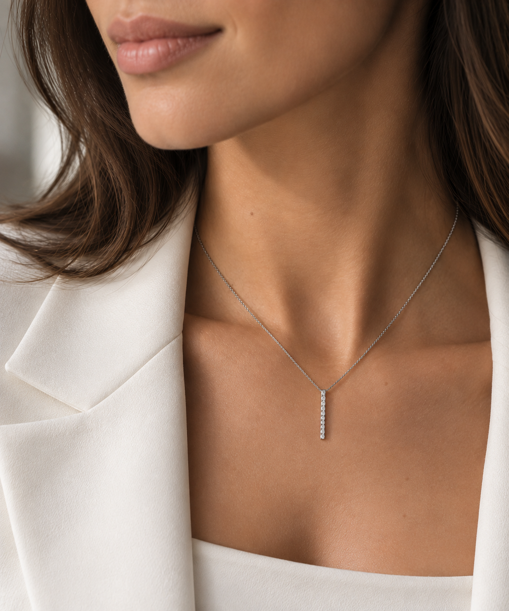 Collier en or blanc 18 ct et diamants 0,20 ct GVS1