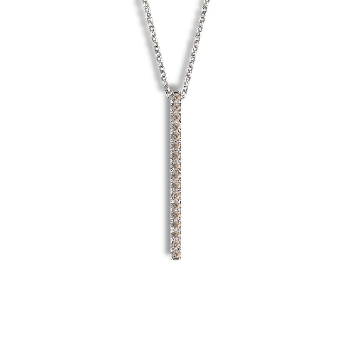 Collana in oro bianco  18kt e diamanti Brown ct 0,20