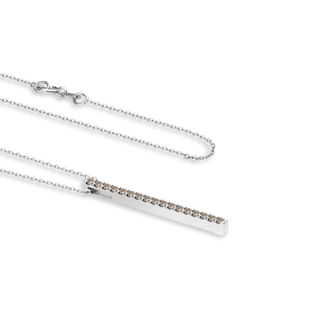 Collar de oro blanco de 18 quilates y diamantes Brown de 0,20 ct