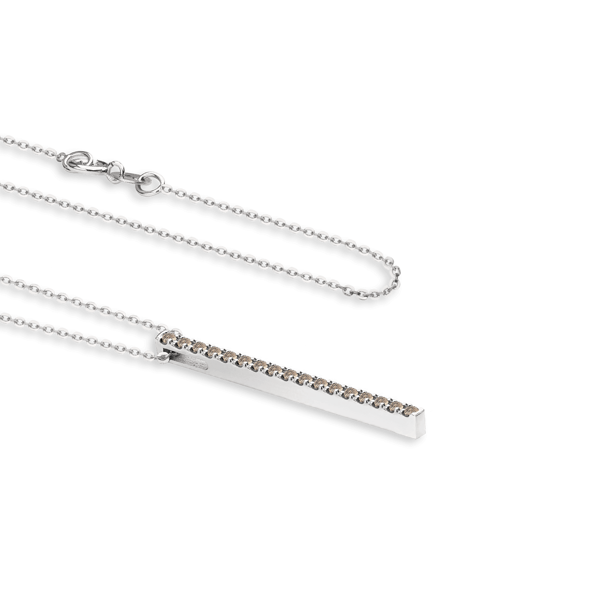 Collana in oro bianco  18kt e diamanti Brown ct 0,20