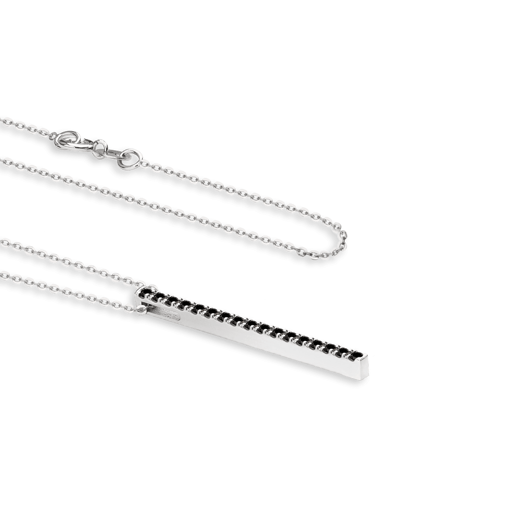 Halskette aus 18kt Weißgold mit schwarzen Diamanten 0,20 Karat
