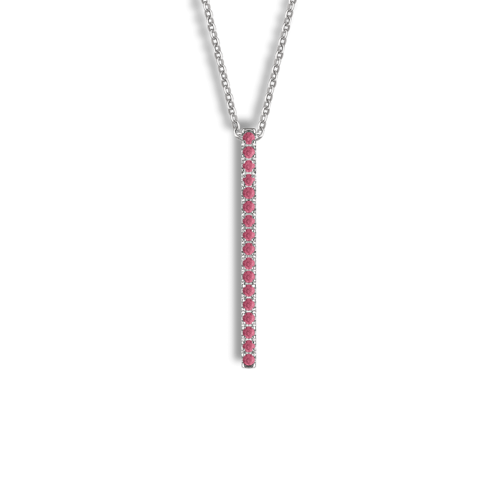 Collana in oro bianco  18kt e rubini ct 0,20