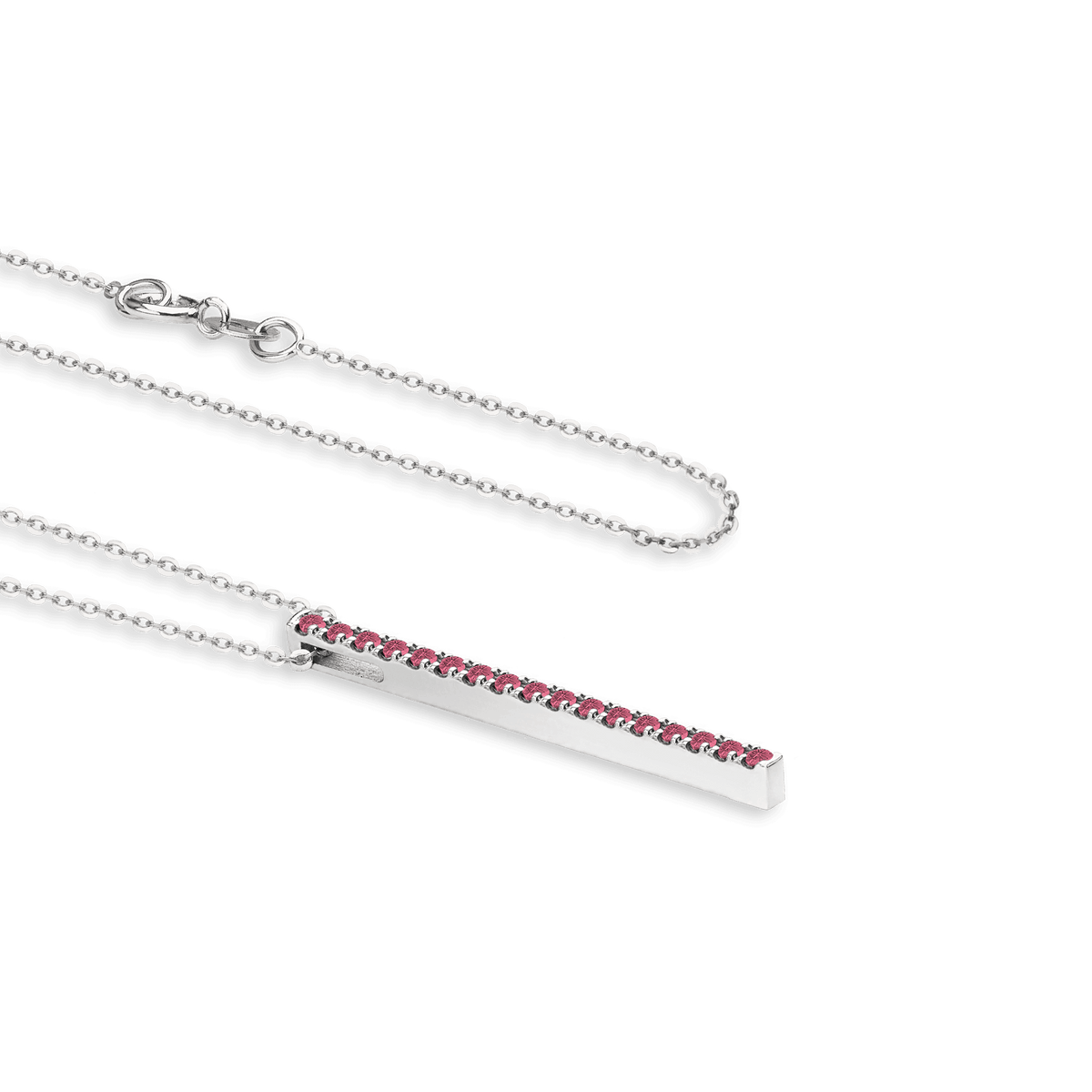 Collana in oro bianco  18kt e rubini ct 0,20