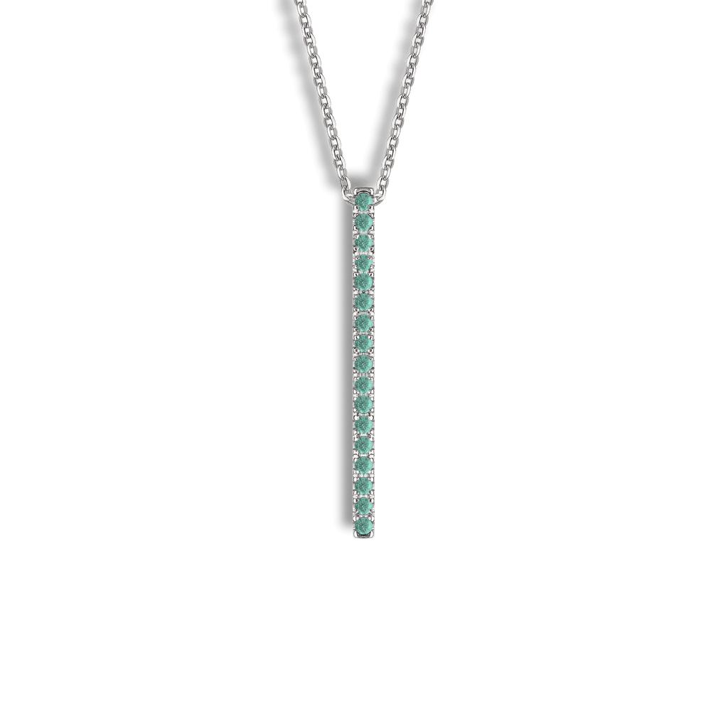 Collar de oro blanco de 18 kt y esmeraldas de 0,20 ct