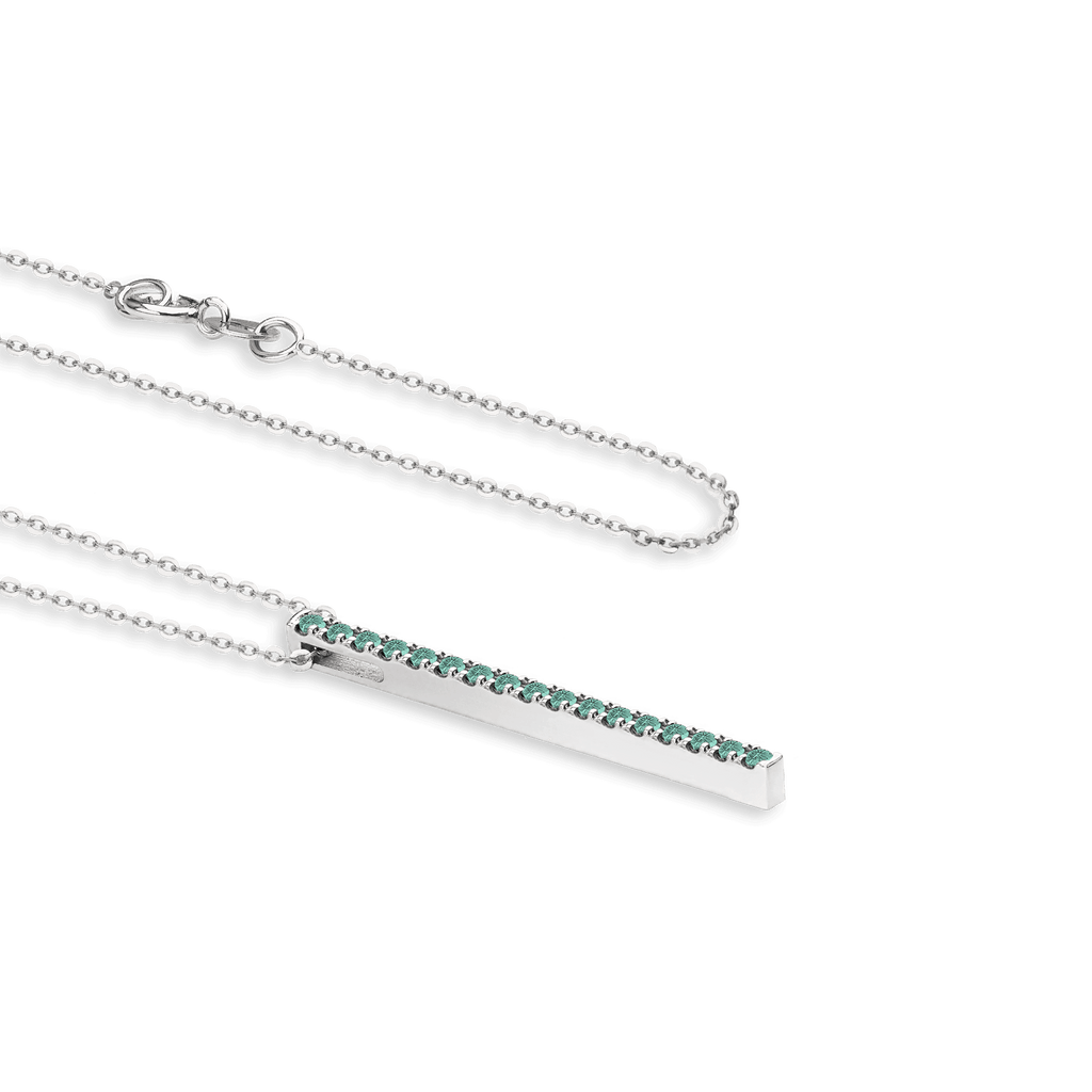 Collar de oro blanco de 18 kt y esmeraldas de 0,20 ct