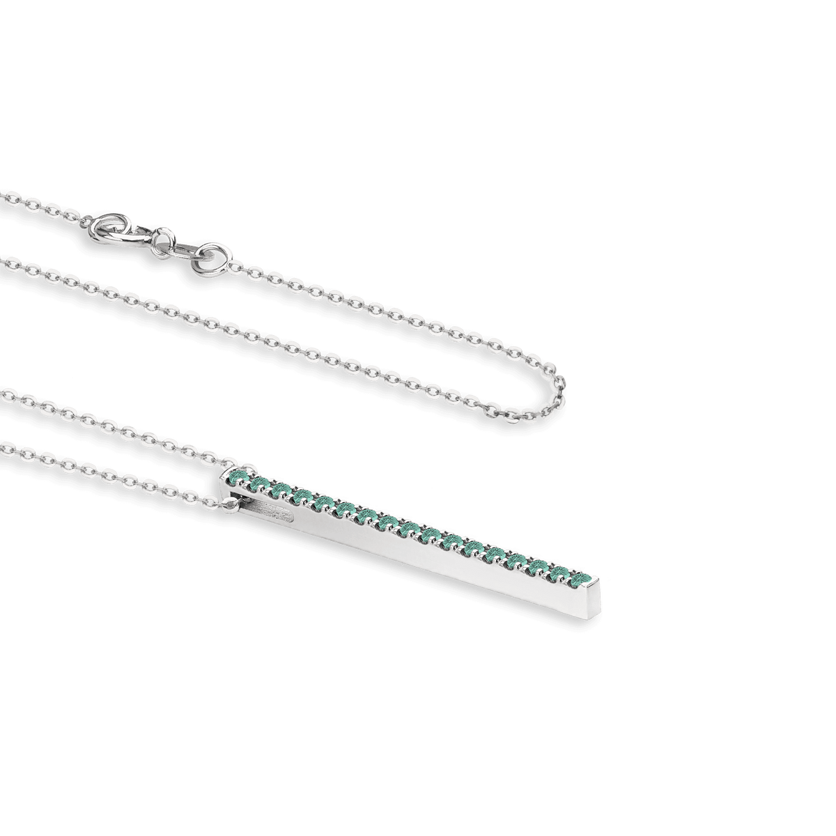 Collana in oro bianco 18  kt  e smeraldi ct 0,20