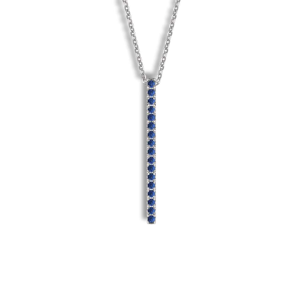 Collar de oro blanco de 18 kt y zafiros de 0,20 ct