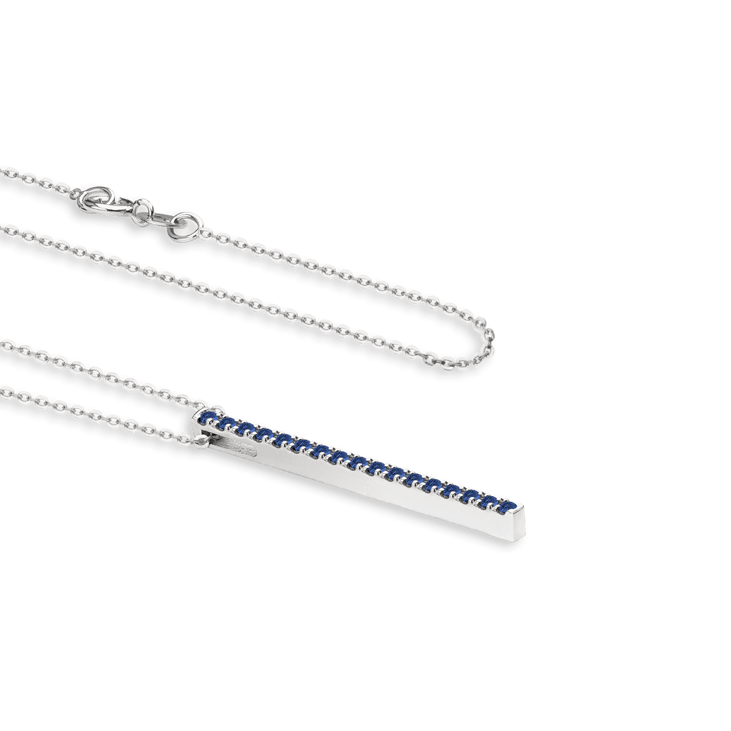 Collar de oro blanco de 18 kt y zafiros de 0,20 ct