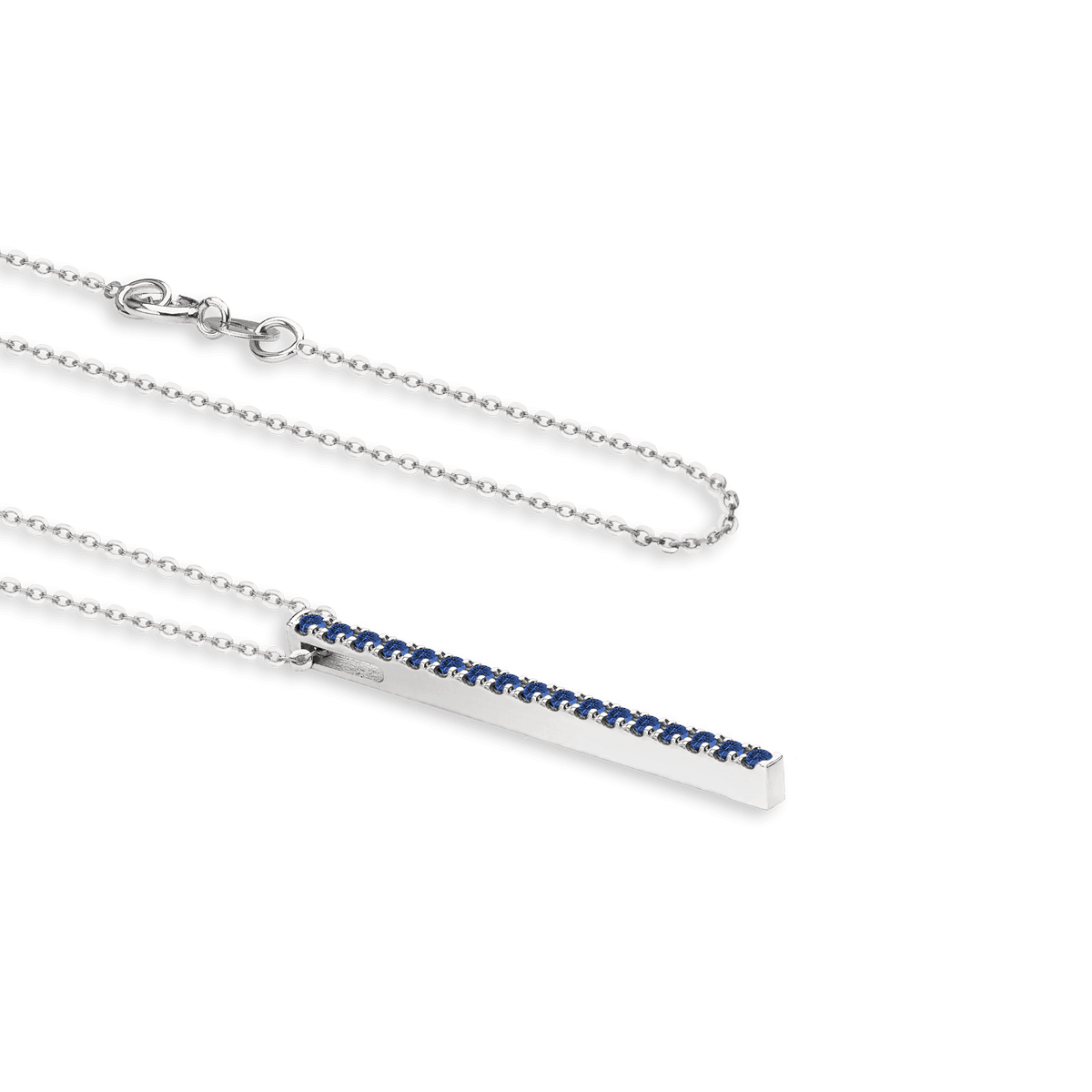 Collana in oro bianco 18 kt  e zaffiri ct 0,20