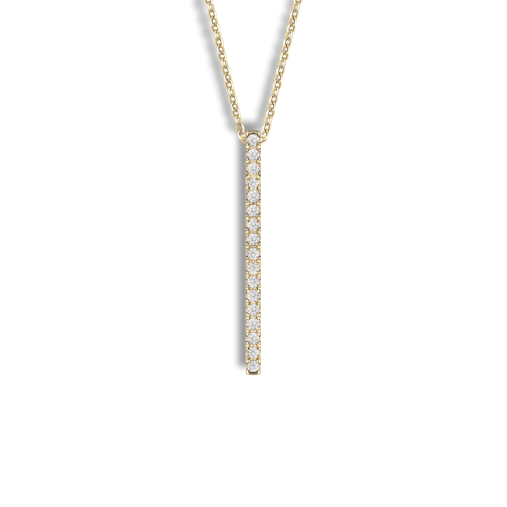 18 kt yellow gold necklace with 0.20 ct GVS1 white diamonds