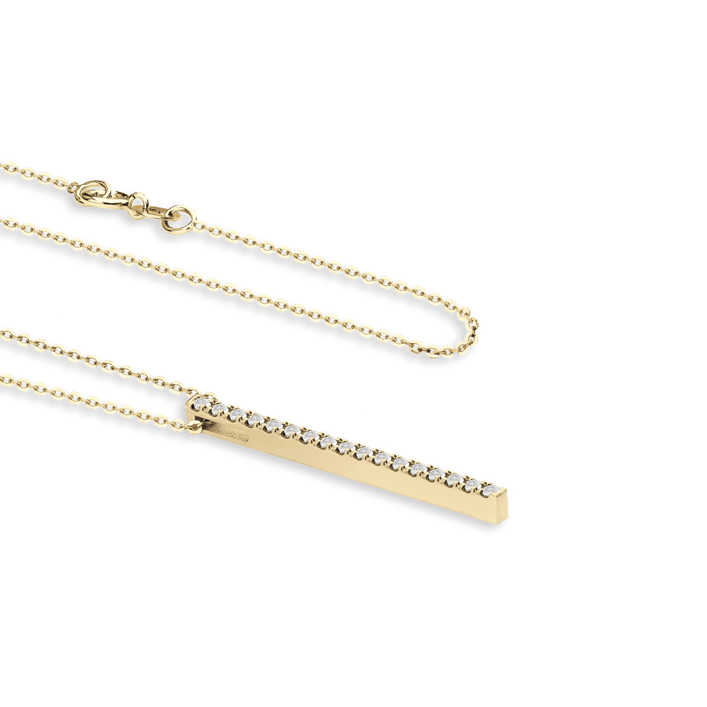 18 kt yellow gold necklace with 0.20 ct GVS1 white diamonds