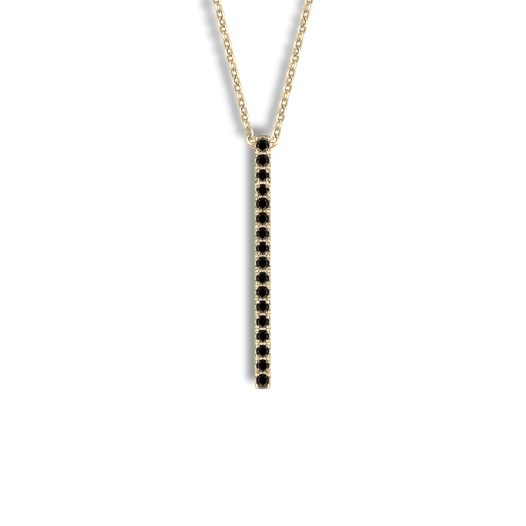 Collana in oro giallo 18 kt e diamanti black ct 0,20