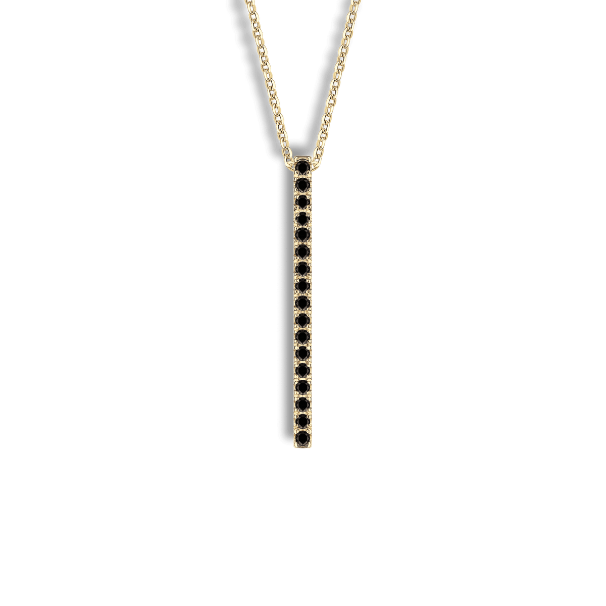 Collana in oro giallo 18 kt e diamanti black ct 0,20