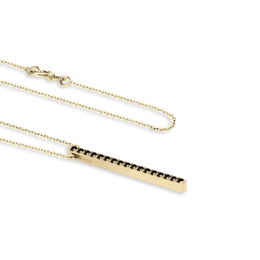 Collana in oro giallo 18 kt e diamanti black ct 0,20