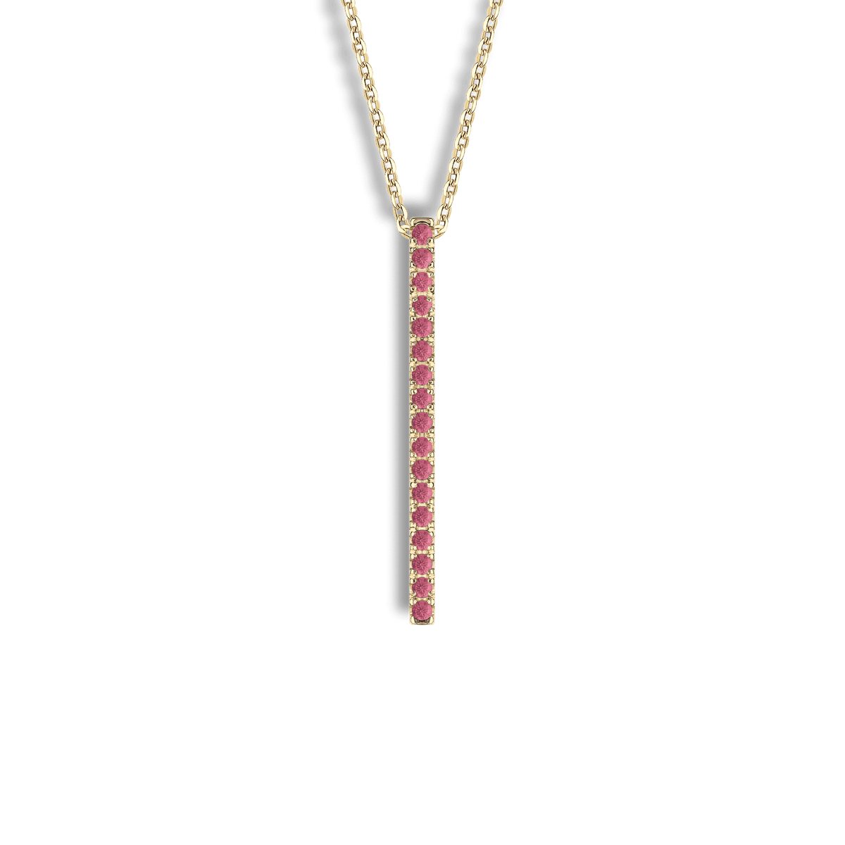 Collana in oro giallo 18 kt e rubini ct 0,20