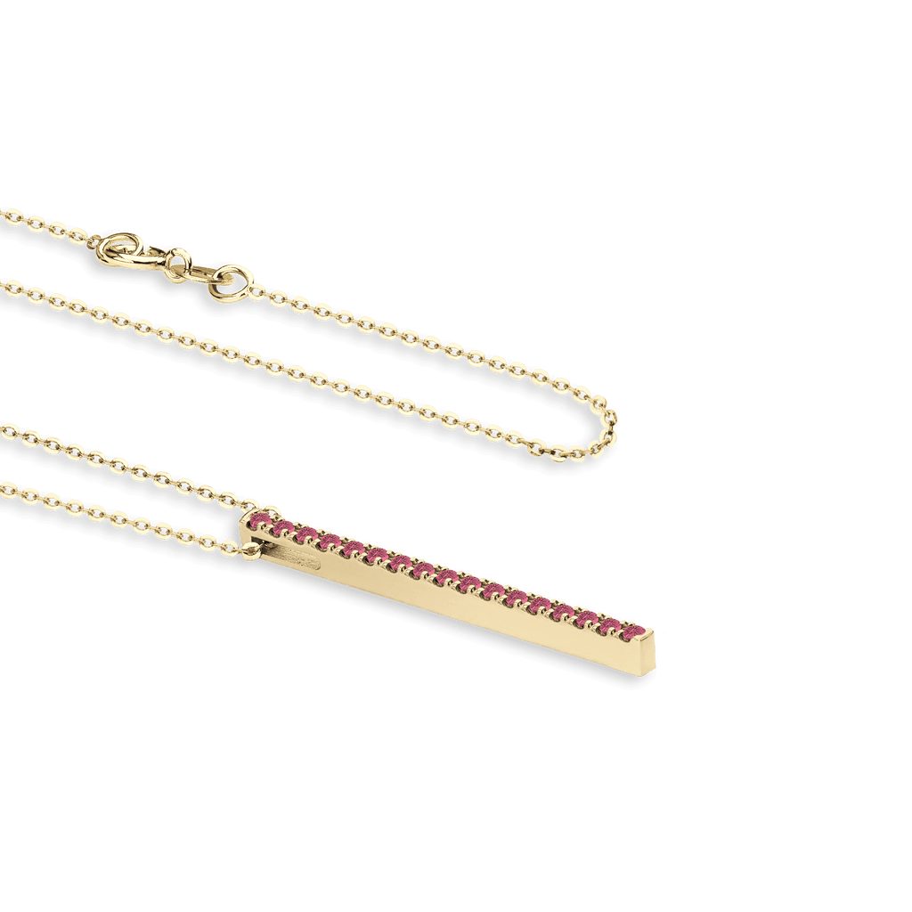 18 kt yellow gold necklace with 0.20 ct rubies