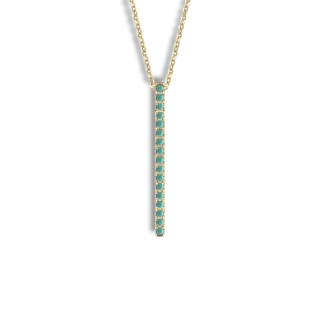 Collar de oro amarillo de 18 kt y esmeraldas de 0,20 ct