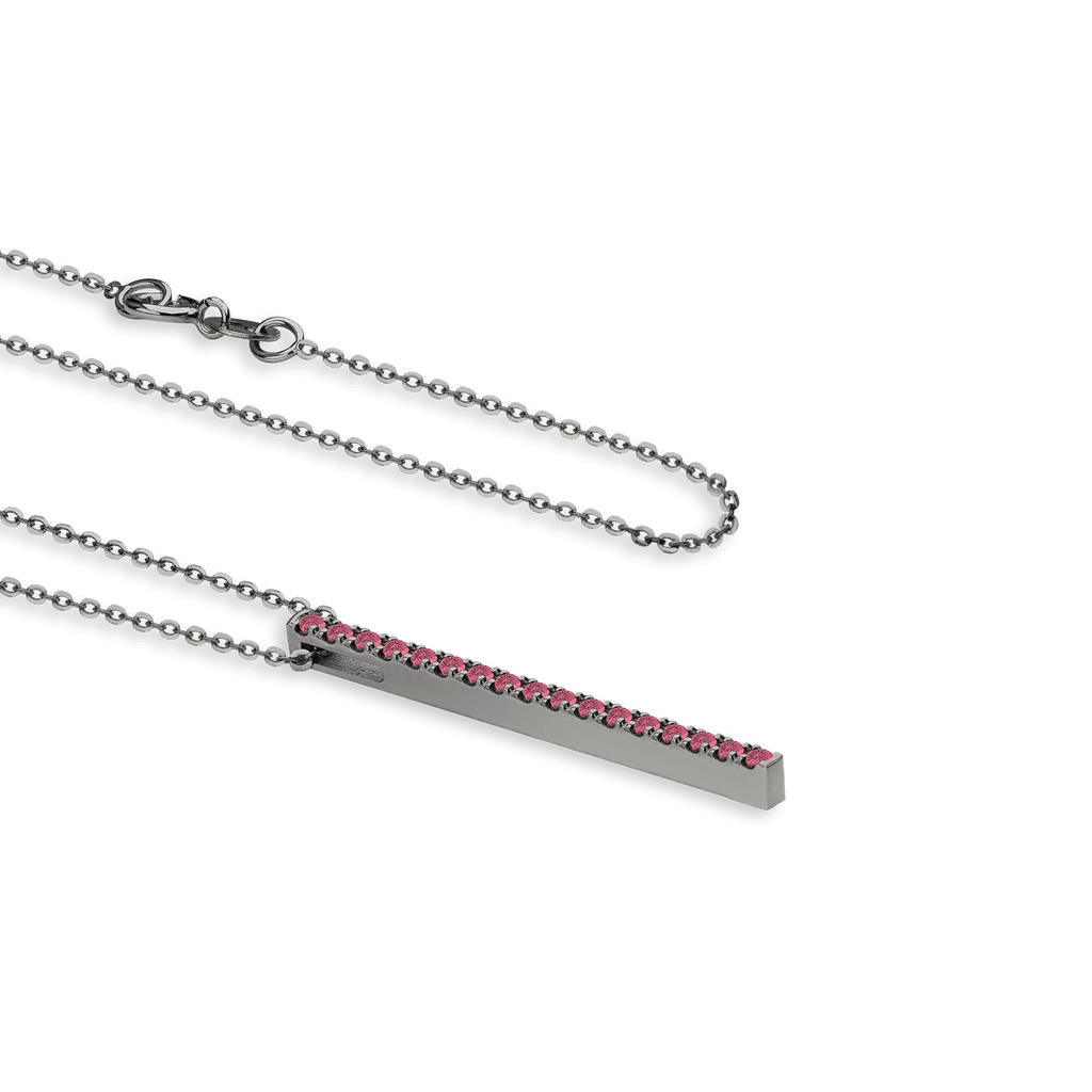 Collana in oro black 18kt e rubini ct 0,20