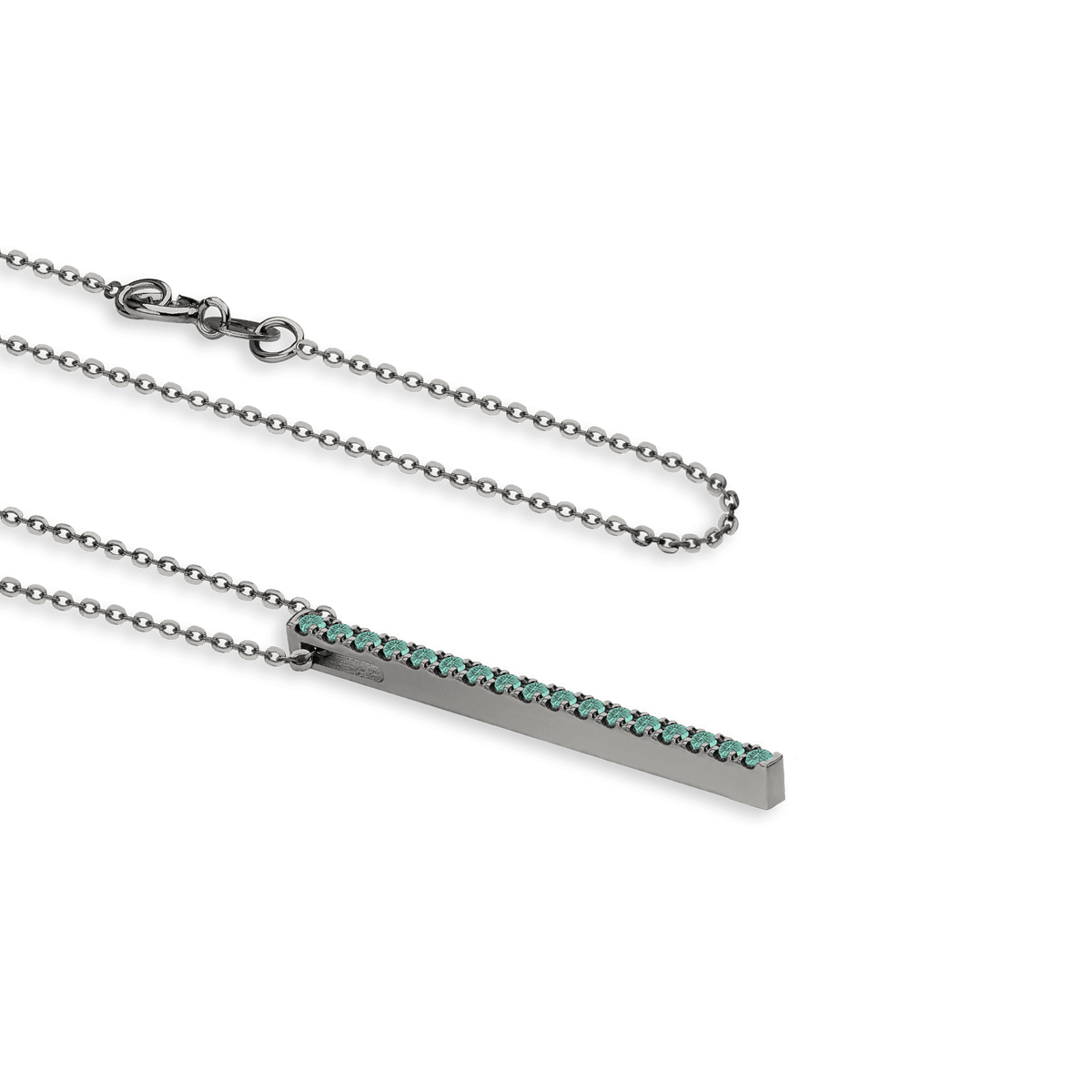 Collana in oro black 18kt e smeraldi ct 0,20