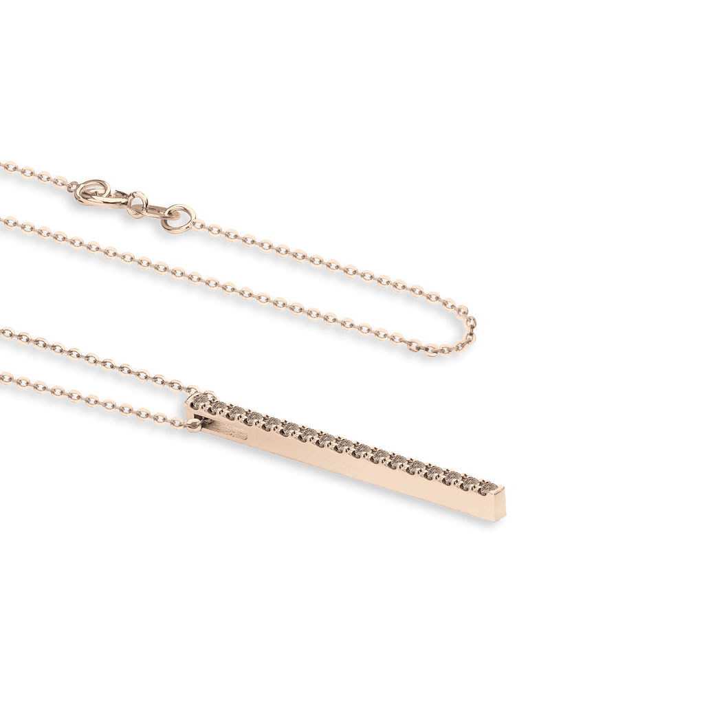 Collana in oro rosa 18kt in diamanti brown ct 0,20
