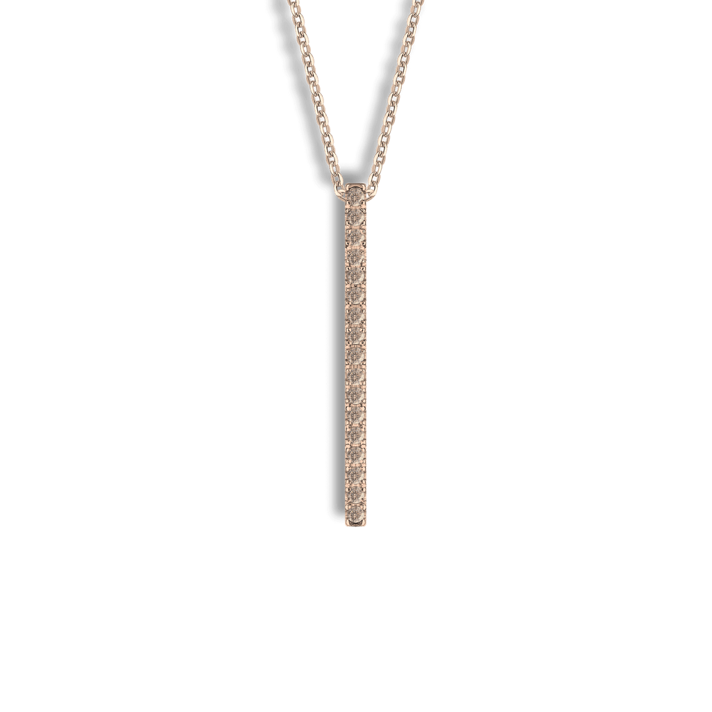 Collana in oro rosa 18kt in diamanti brown ct 0,20