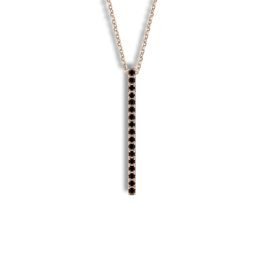 Halskette aus 18kt Roségold und schwarzen Diamanten 0,20 Karat