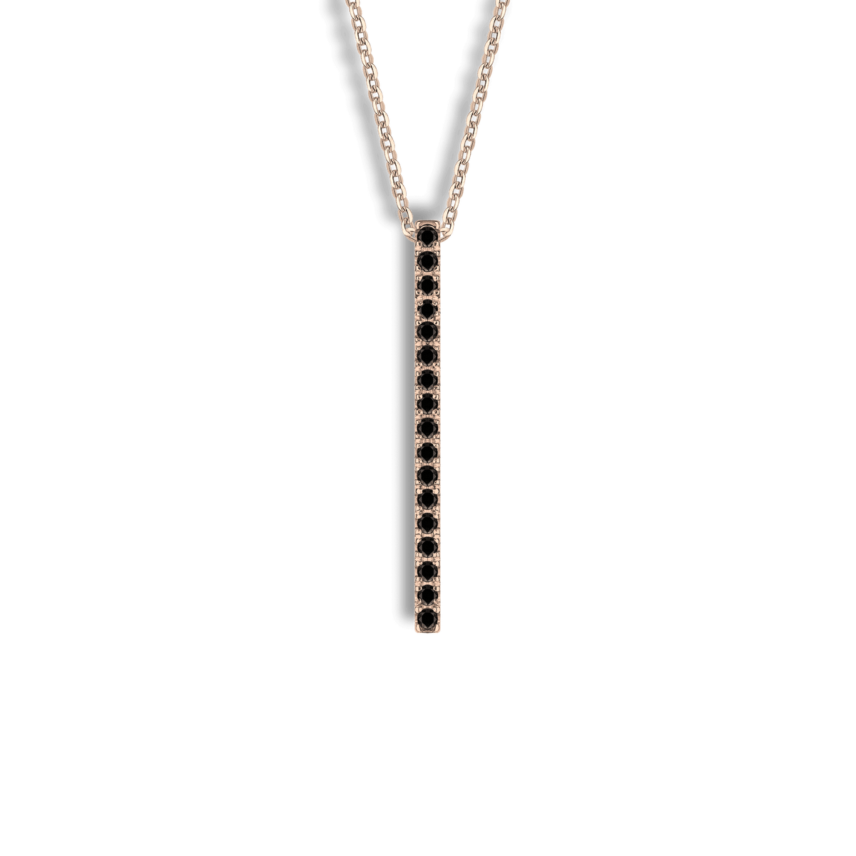 Collana in oro rosa 18kt e diamanti black ct 0,20