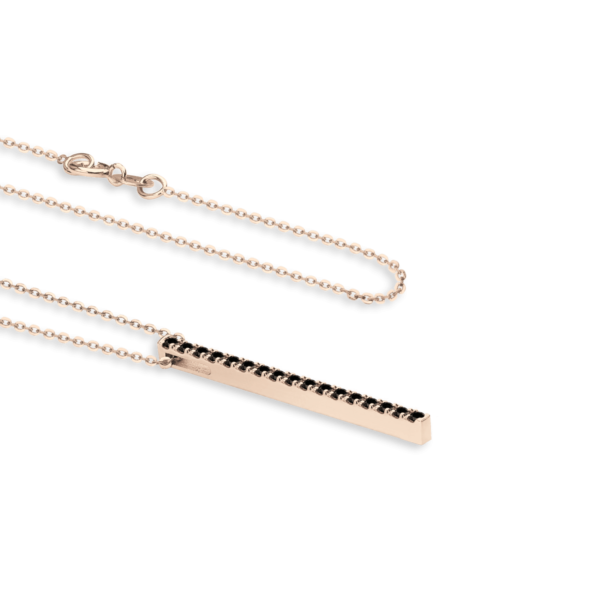Collana in oro rosa 18kt e diamanti black ct 0,20