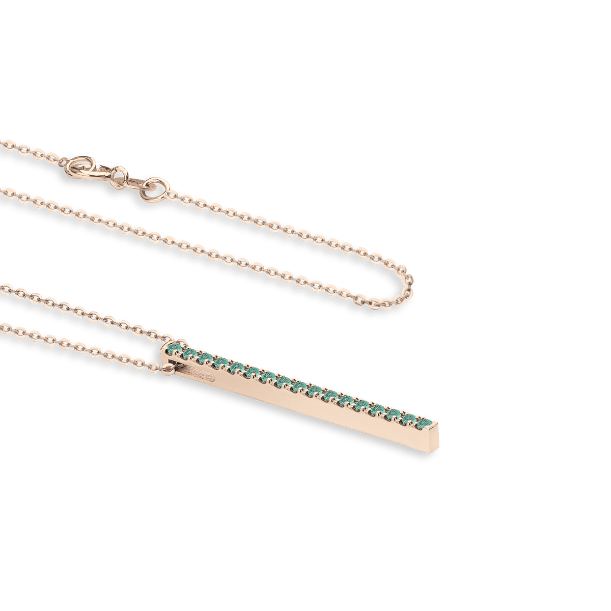 Collana in oro rosa 18kt e smeraldi ct 0,20