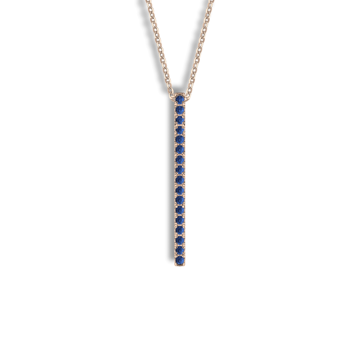 Collan in oro rosa 18kt e zaffiri ct 0,20