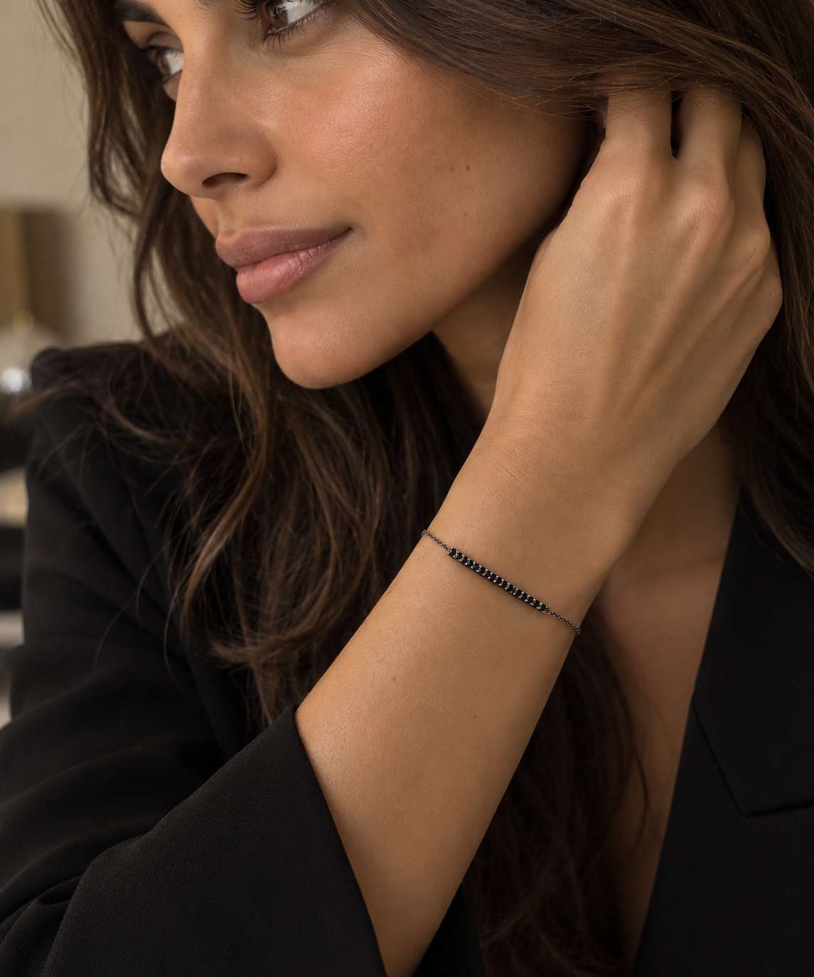 Bracciale in oro black 18kt e diamanti black ct 0,30