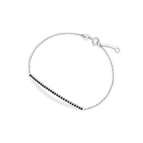 Bracciale in oro bianco 18kt e diamanti black ct 0,30