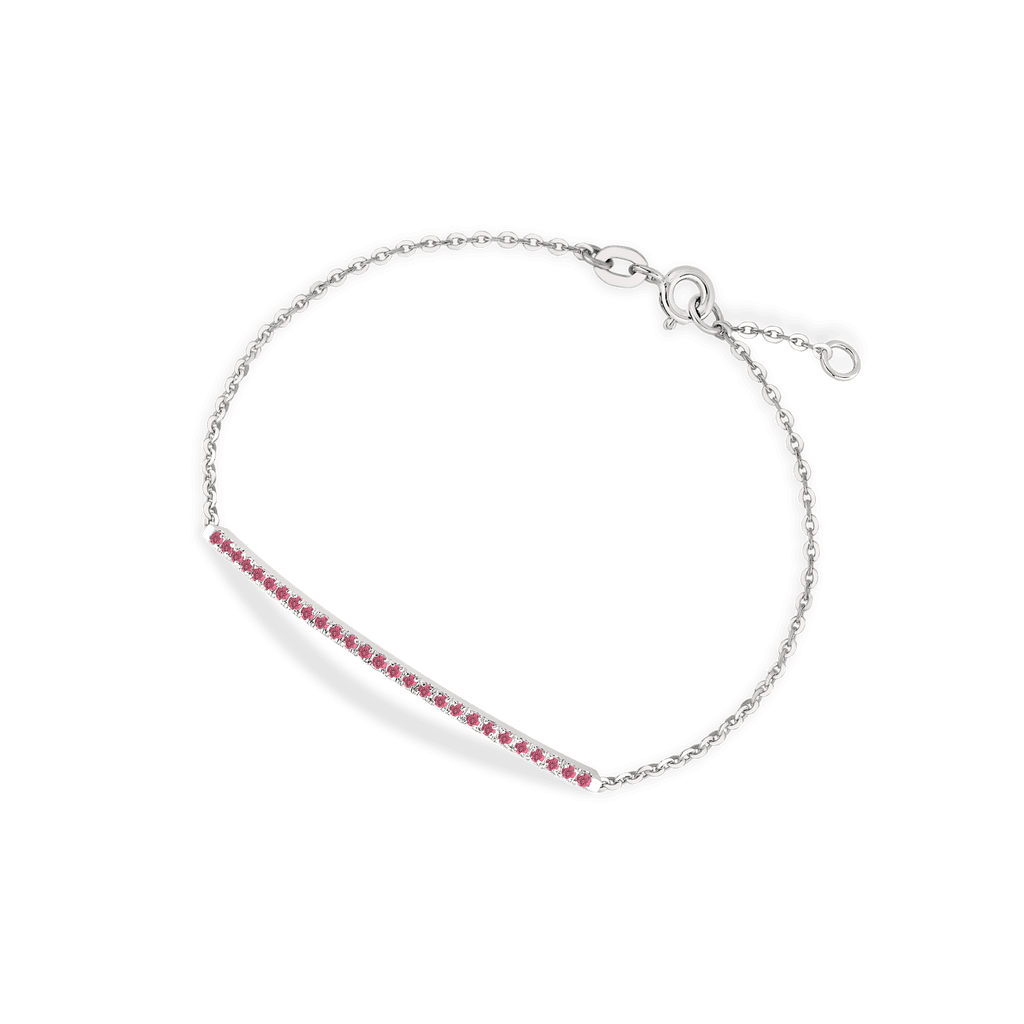 Bracciale in oro bianco 18kt e rubini ct 0,30
