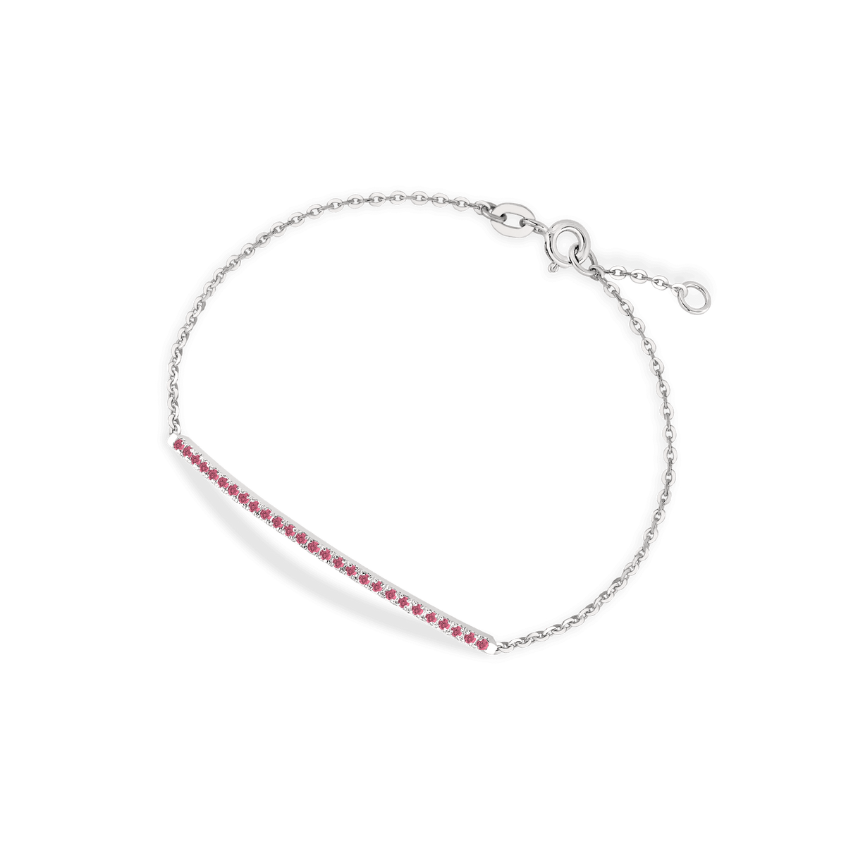 Bracciale in oro bianco 18kt e rubini ct 0,30