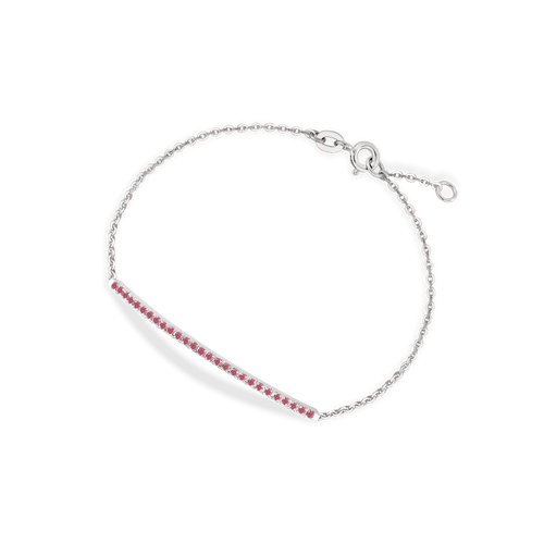 Bracciale in oro bianco 18kt e rubini ct 0,30