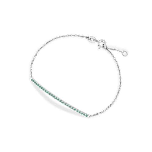 Bracciale in oro bianco 18kt e smeraldi ct 0,30