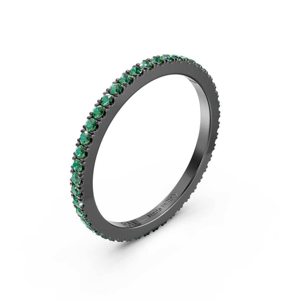 Eternity in oro black  18kt  e smeraldi