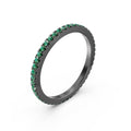 Eternity in oro black  18kt  e smeraldi