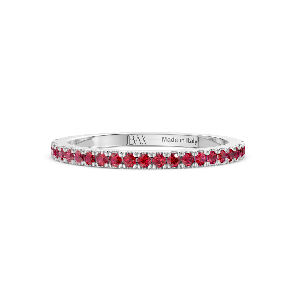 Eternity-Ring aus 18-karätigem Weißgold und Rubinen