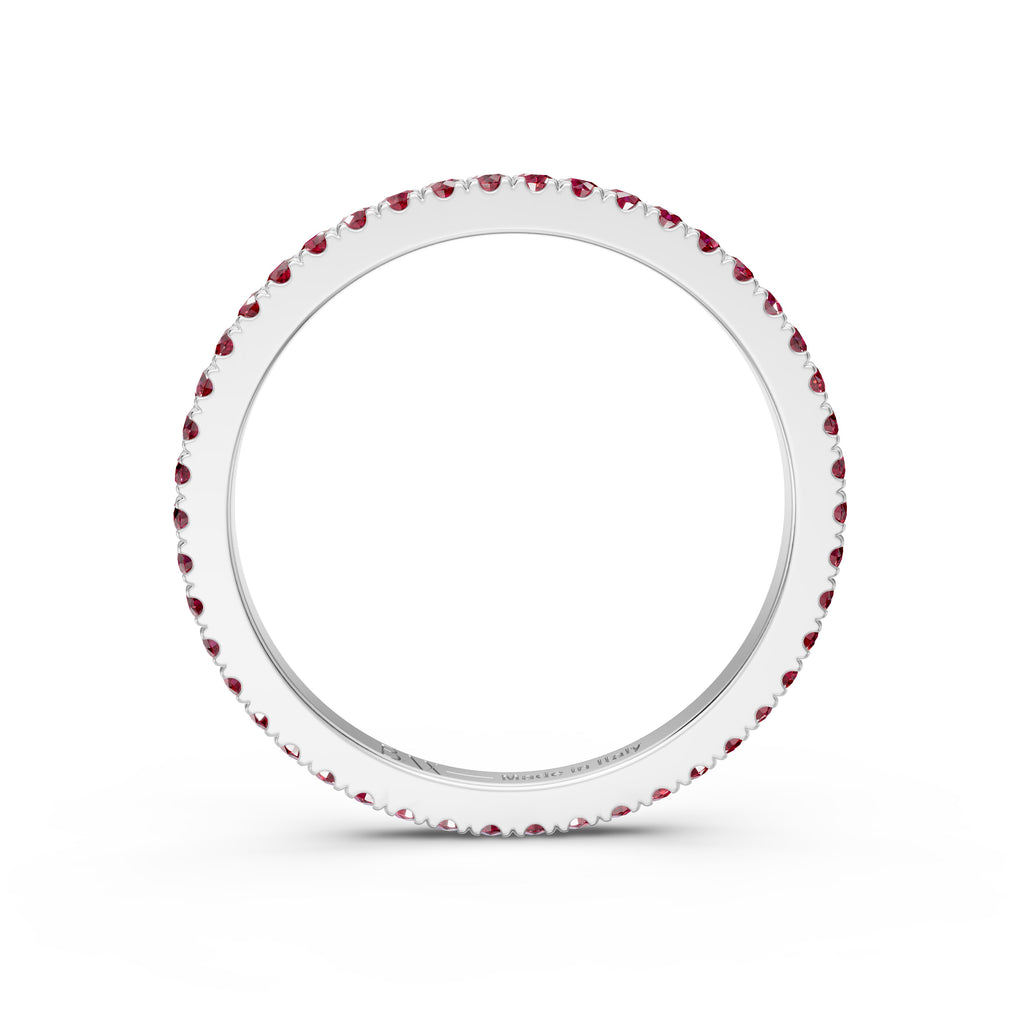 Eternity-Ring aus 18-karätigem Weißgold und Rubinen