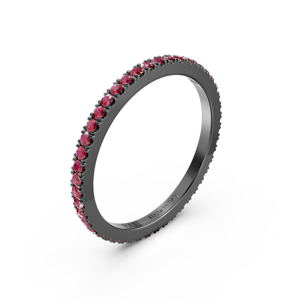 Eternity en oro negro de 18 kt y rubíes