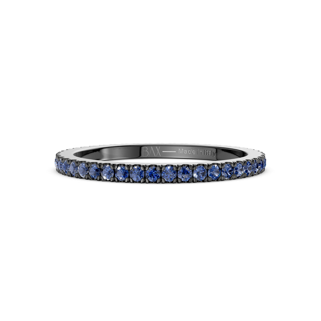 Eternity ring in 18kt black gold and sapphires