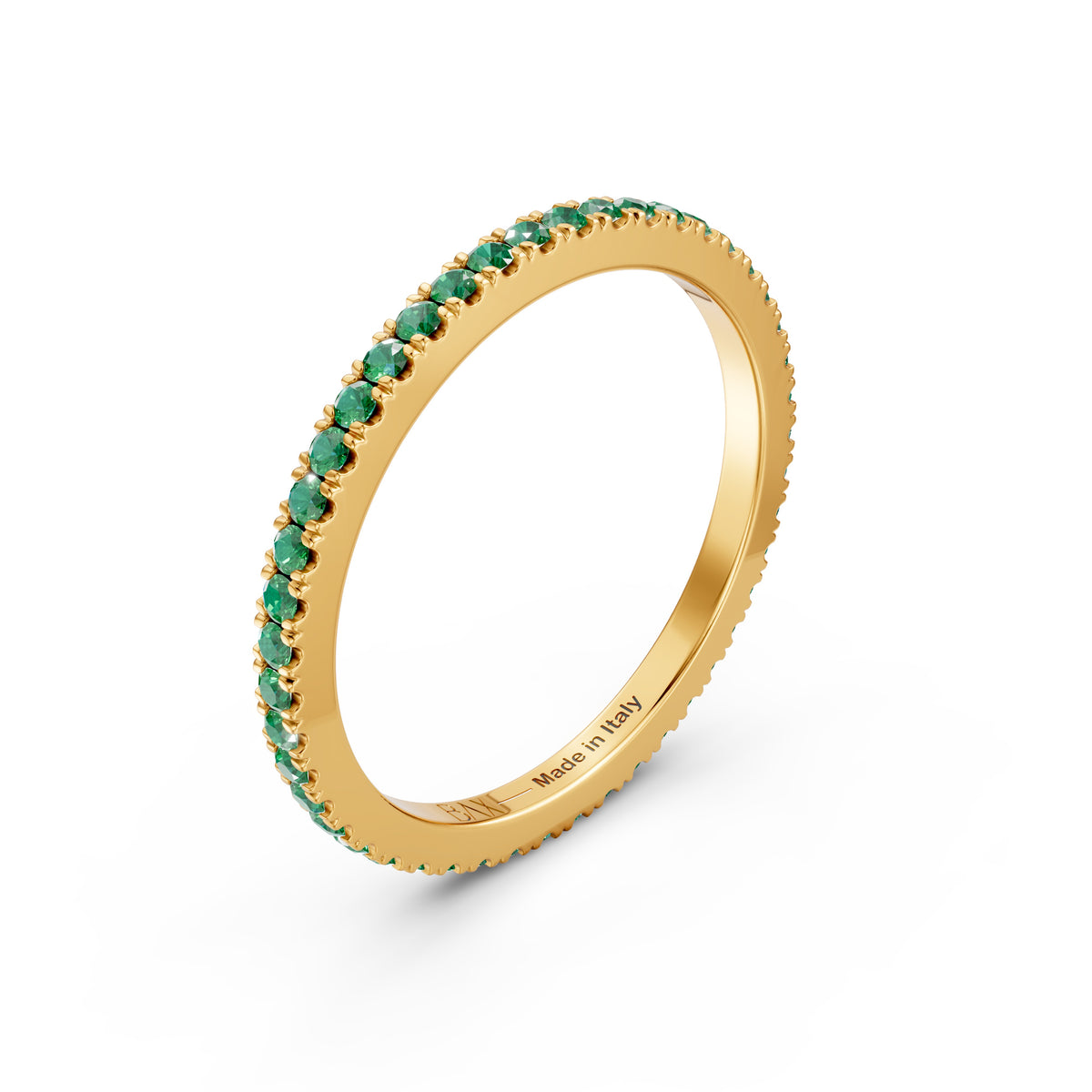 Eternity in oro giallo 18kt  e smeraldi