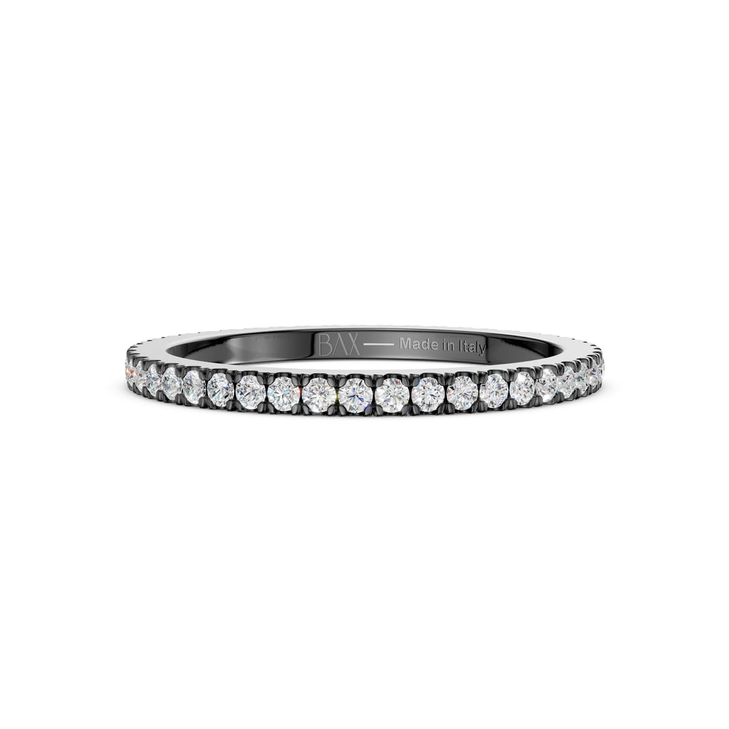 18kt black gold eternity ring with GVS1 white diamonds
