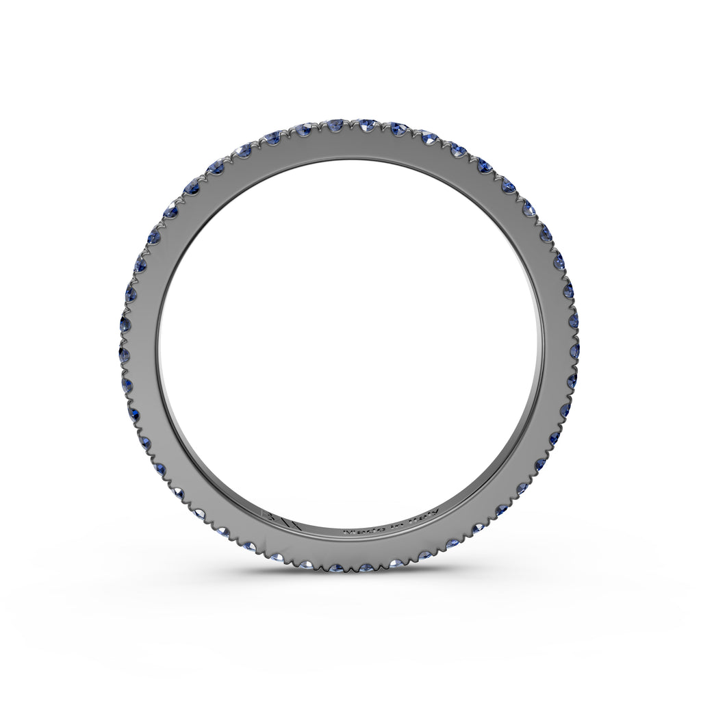 Eternity ring in 18kt black gold and sapphires