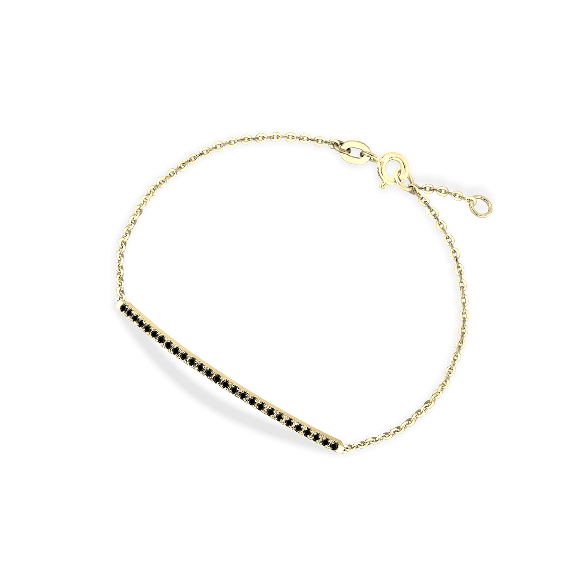 Bracciale in oro giallo 18kt e diamanti neri ct 0,30