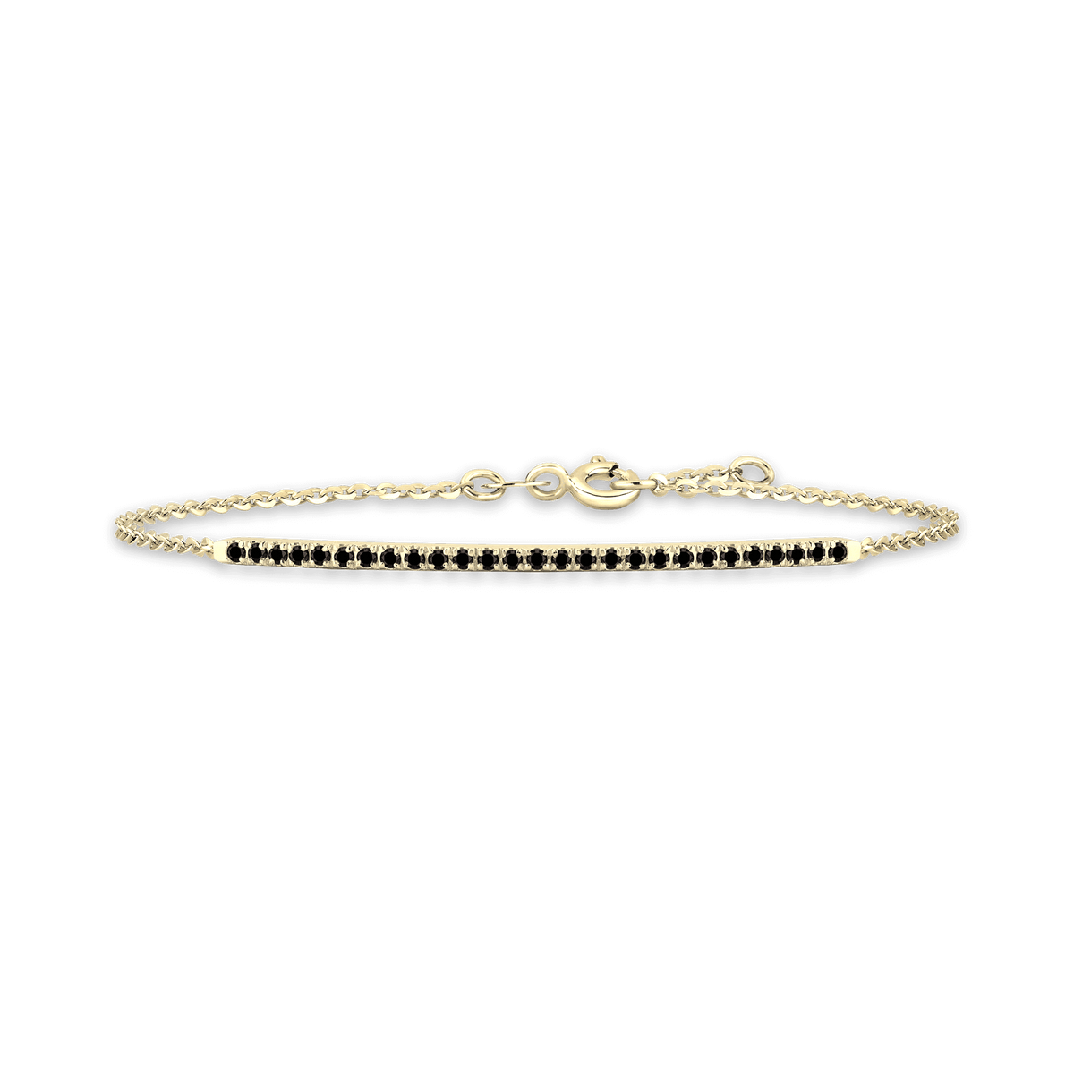 Bracciale in oro giallo 18kt e diamanti neri ct 0,30