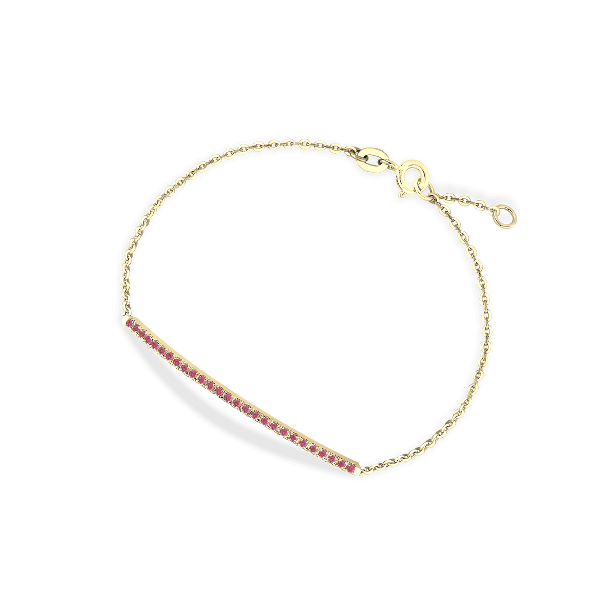 Bracciale in oro giallo 18kt e rubini ct 0,30
