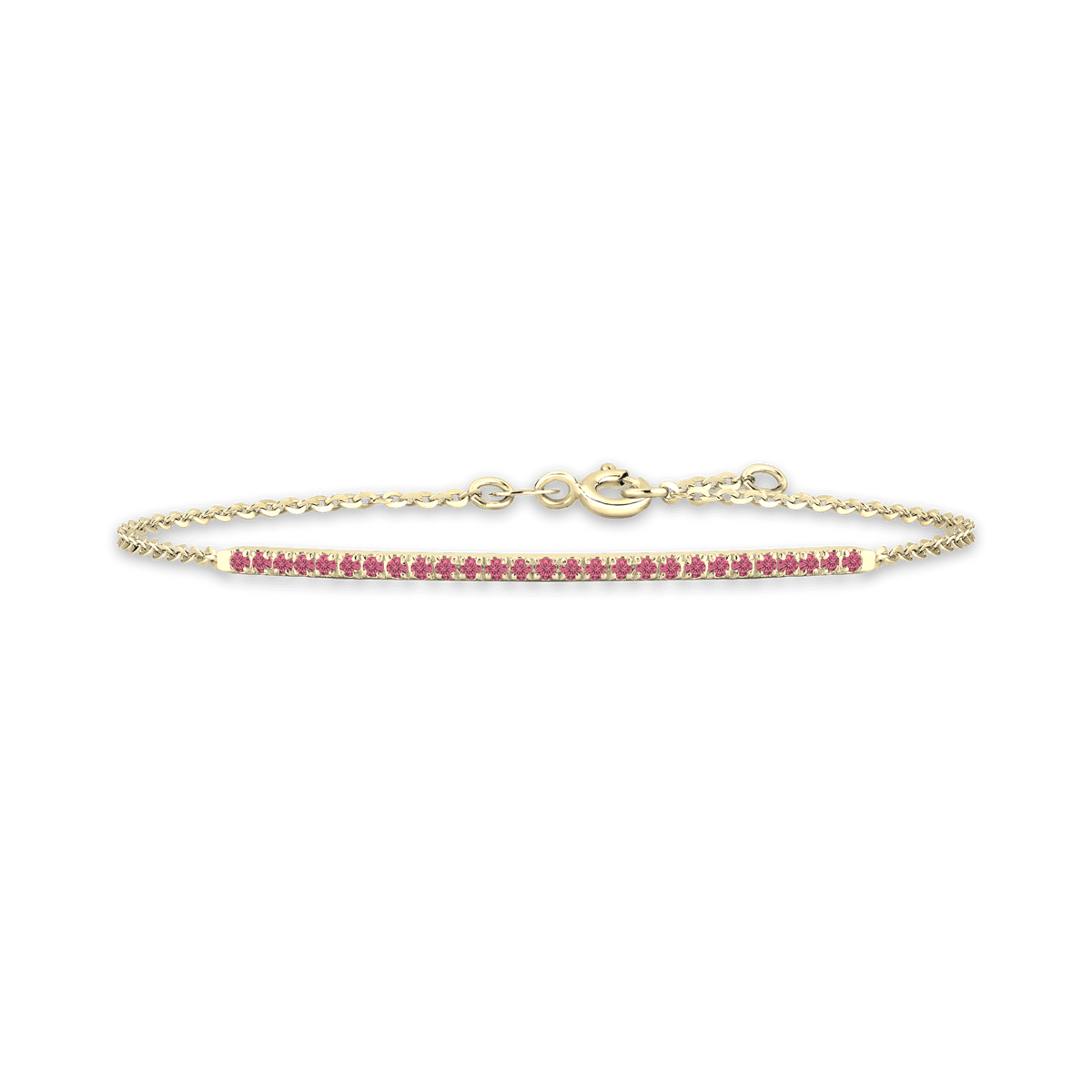 Bracciale in oro giallo 18kt e rubini ct 0,30